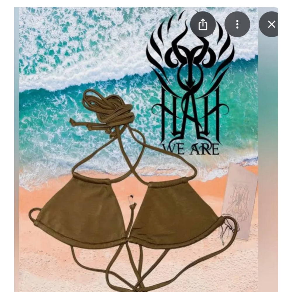 Women's Unbranded Bikini Top Size Unspecified Brown - Picture 3 of 3